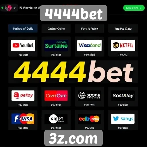 Opcões de pagamento disponíveis na plataforma 4444bet